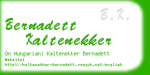 bernadett kaltenekker business card